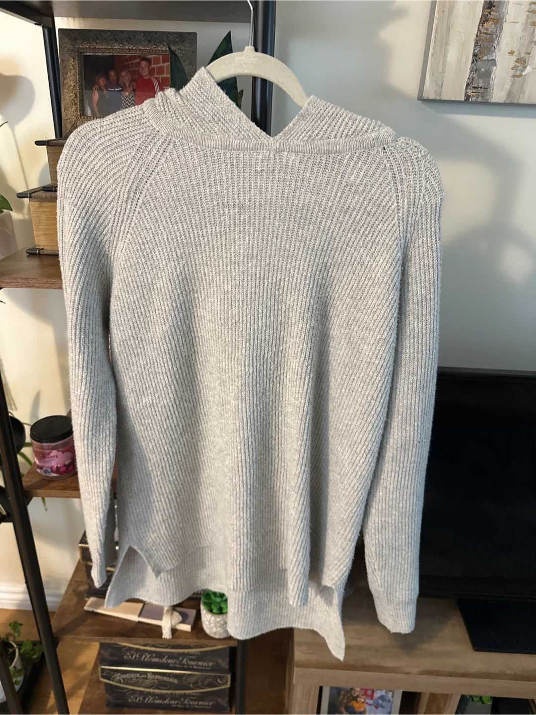 Light Grey Knit Hoodie