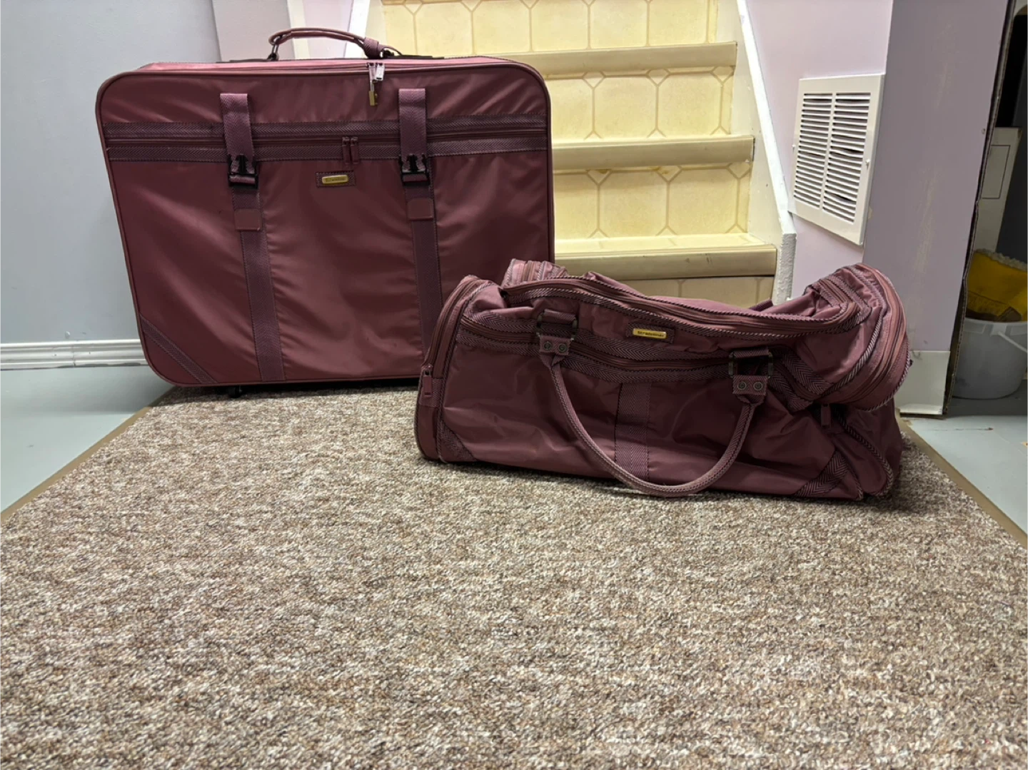 Rose Pink Luggage Set - Weekender Bag & Large Suitcase