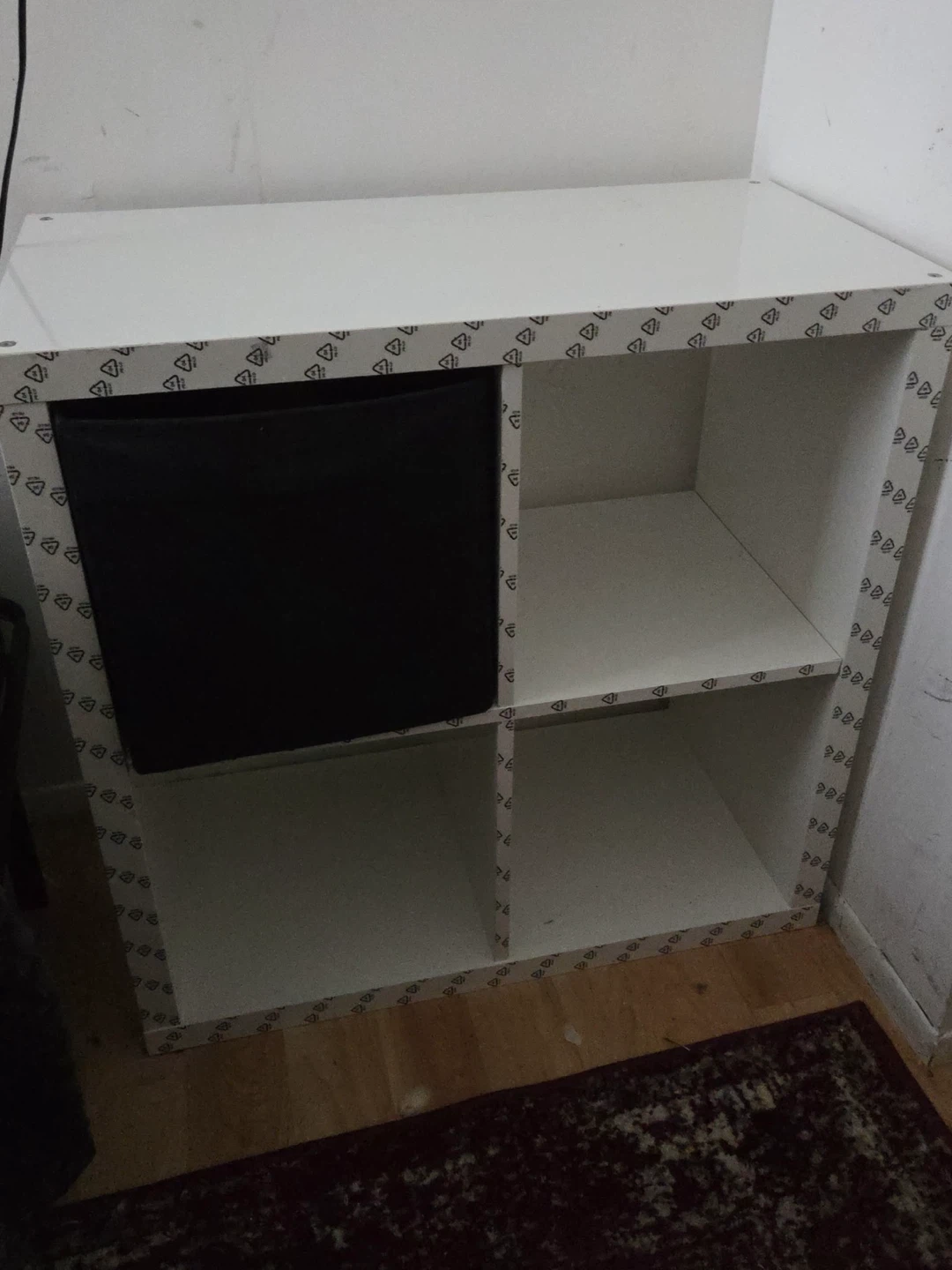 White 4-Cube Storage Organizer with Black Insert IKEA