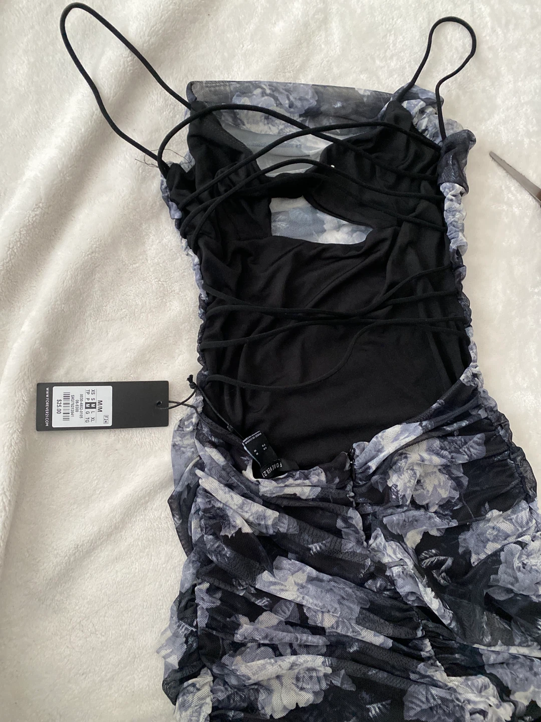 Floral Ruched Mesh Dress - photo 3