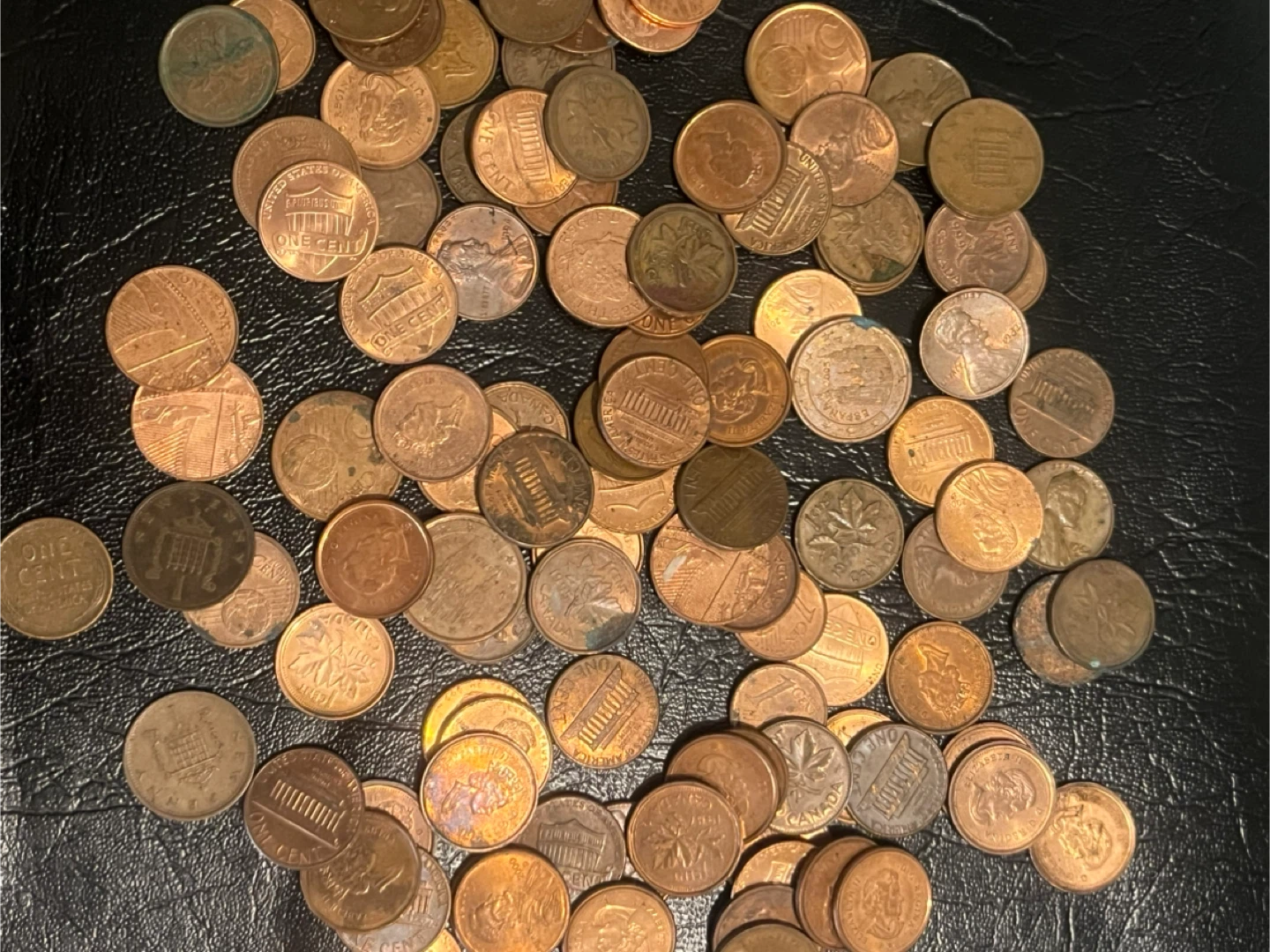 Assorted Canadian and US Pennies UK AND EURO
