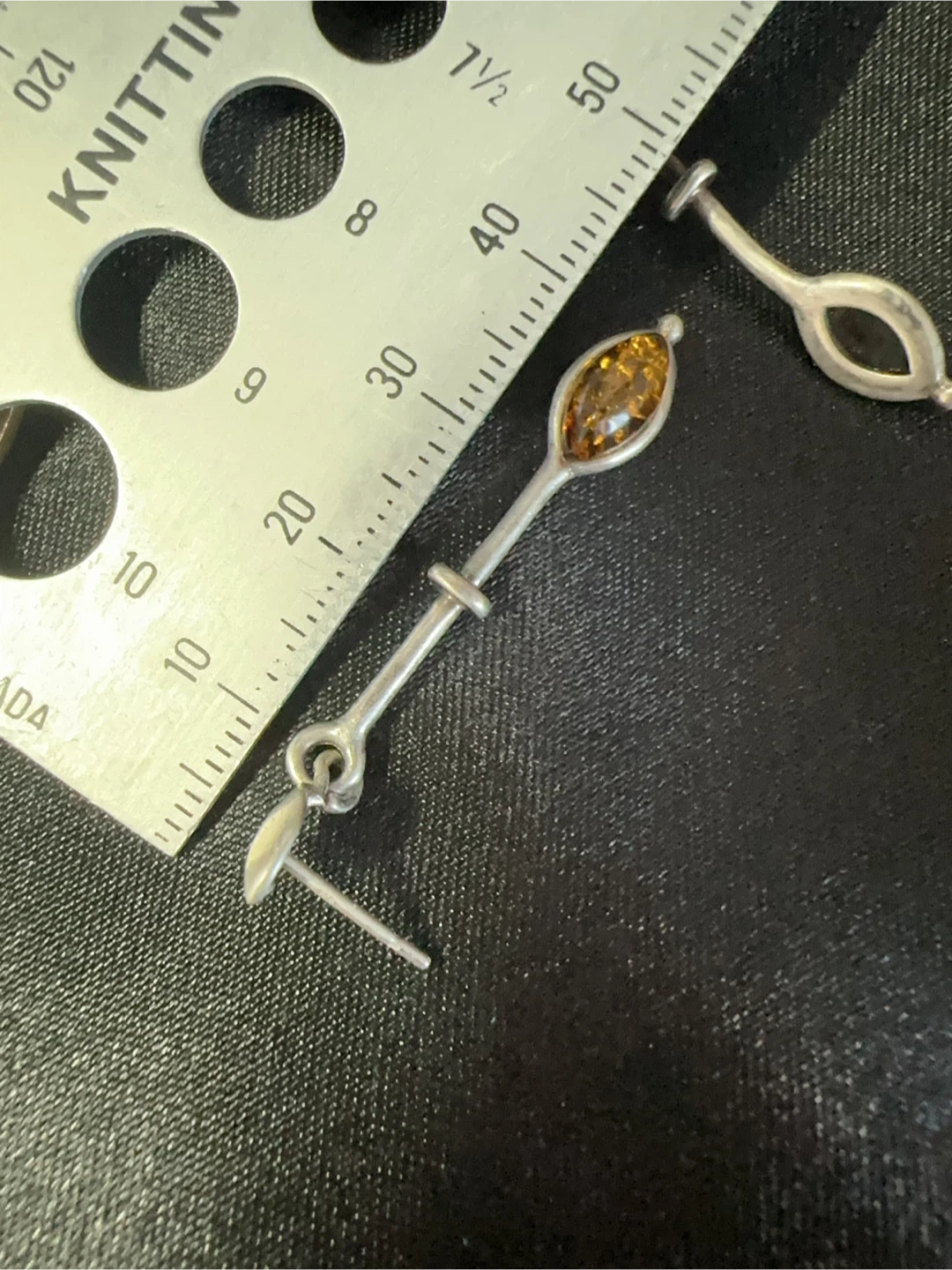 Sterling Silver Amber Dangle Earrings - photo 4