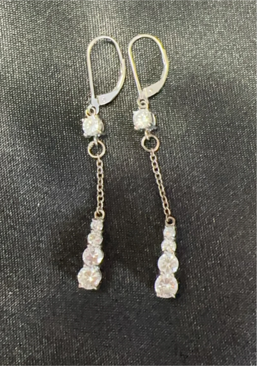 Sterling Silver Dangle Earrings with CZ Stones