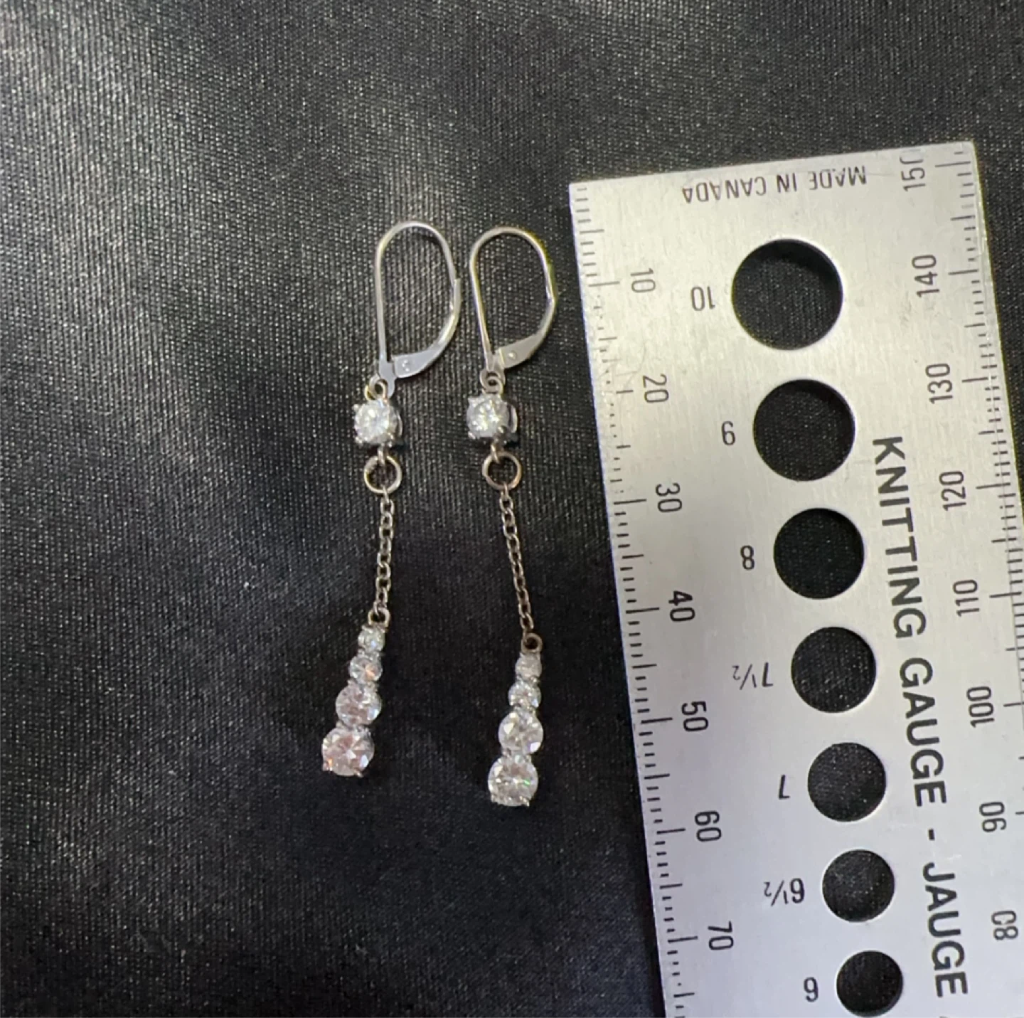 Sterling Silver Dangle Earrings with CZ Stones - photo 2