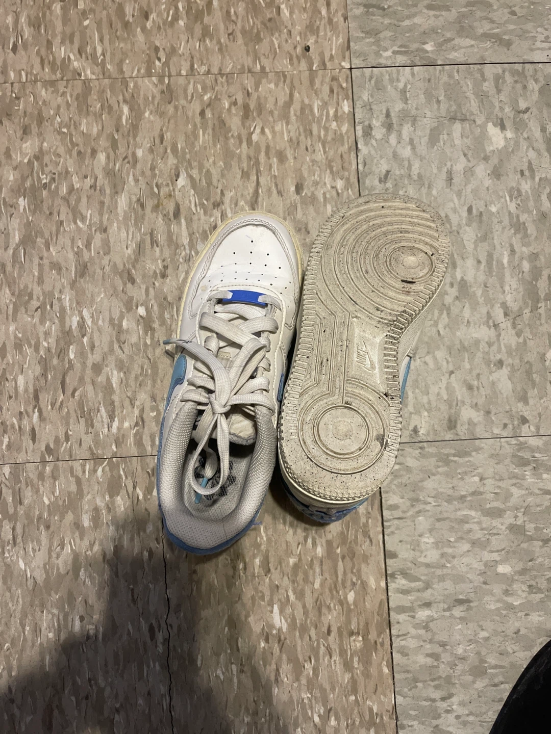 Nike Air Force 1 White & Blue Sneakers