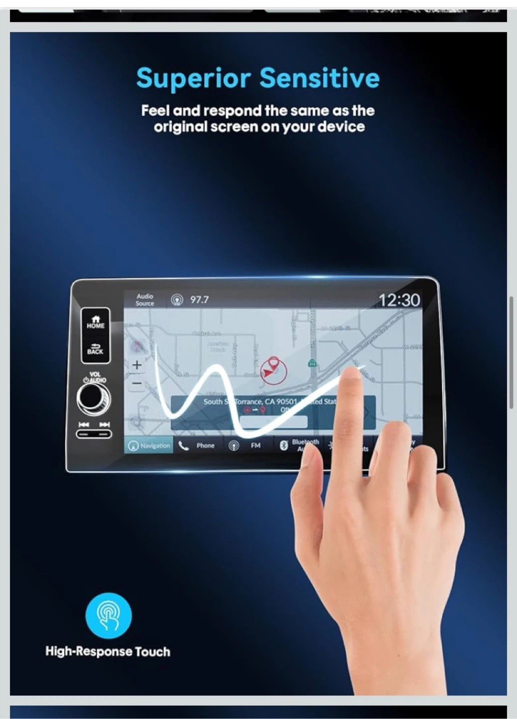 Tempered Glass Screen Protector for Car Infotainment System - photo 2
