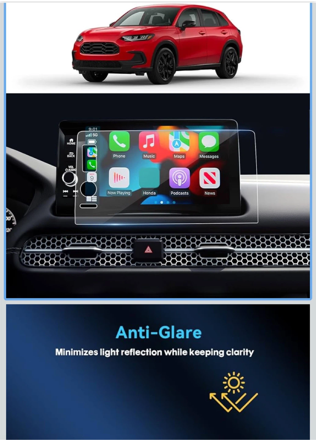 Tempered Glass Screen Protector for Car Infotainment System