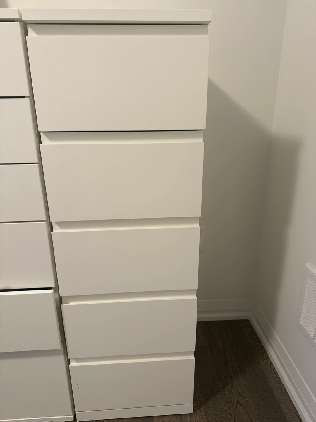 Ikea White 5 Drawer Dresser