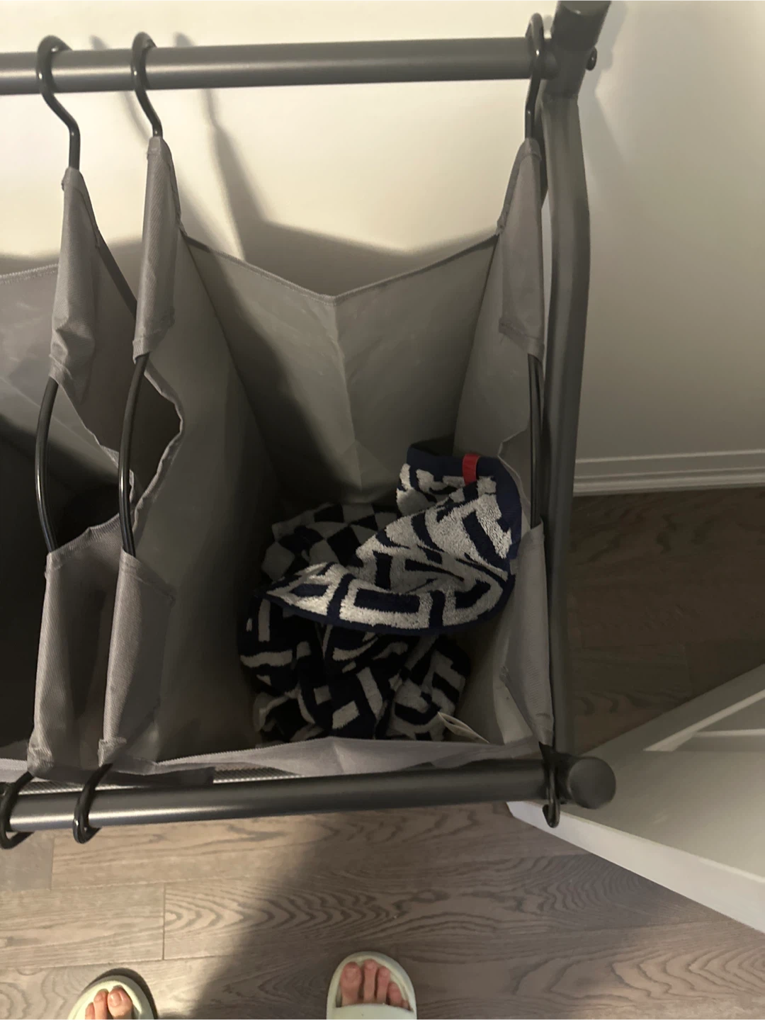 Grey 3-Bin Rolling Laundry Sorter - photo 4