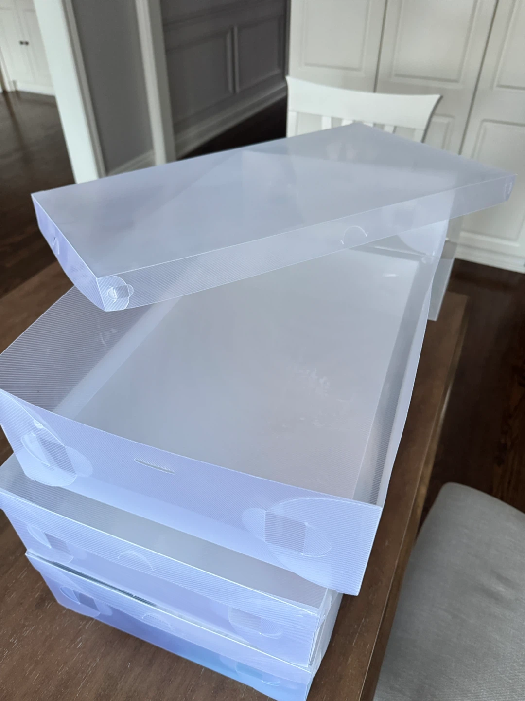Stackable Clear Plastic Shoe Storage Boxes (Set of 5) - photo 3