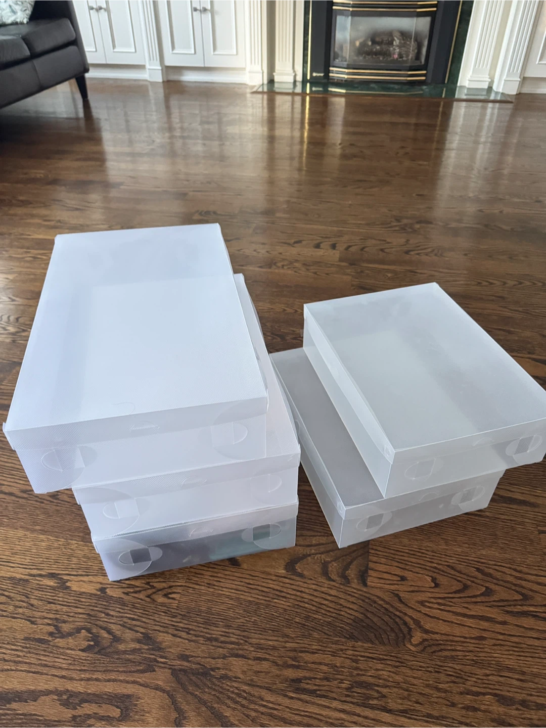 Stackable Clear Plastic Shoe Storage Boxes (Set of 5)