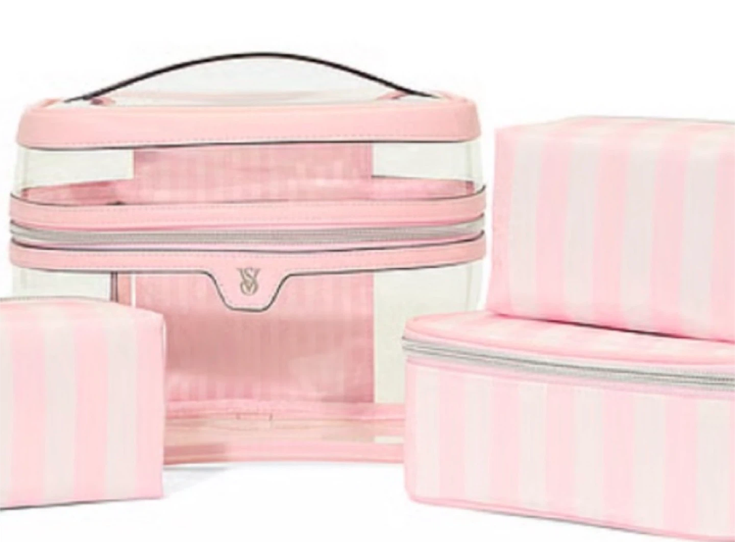 Victoria's Secret Pink Stripe Cosmetic Bag Set - photo 2