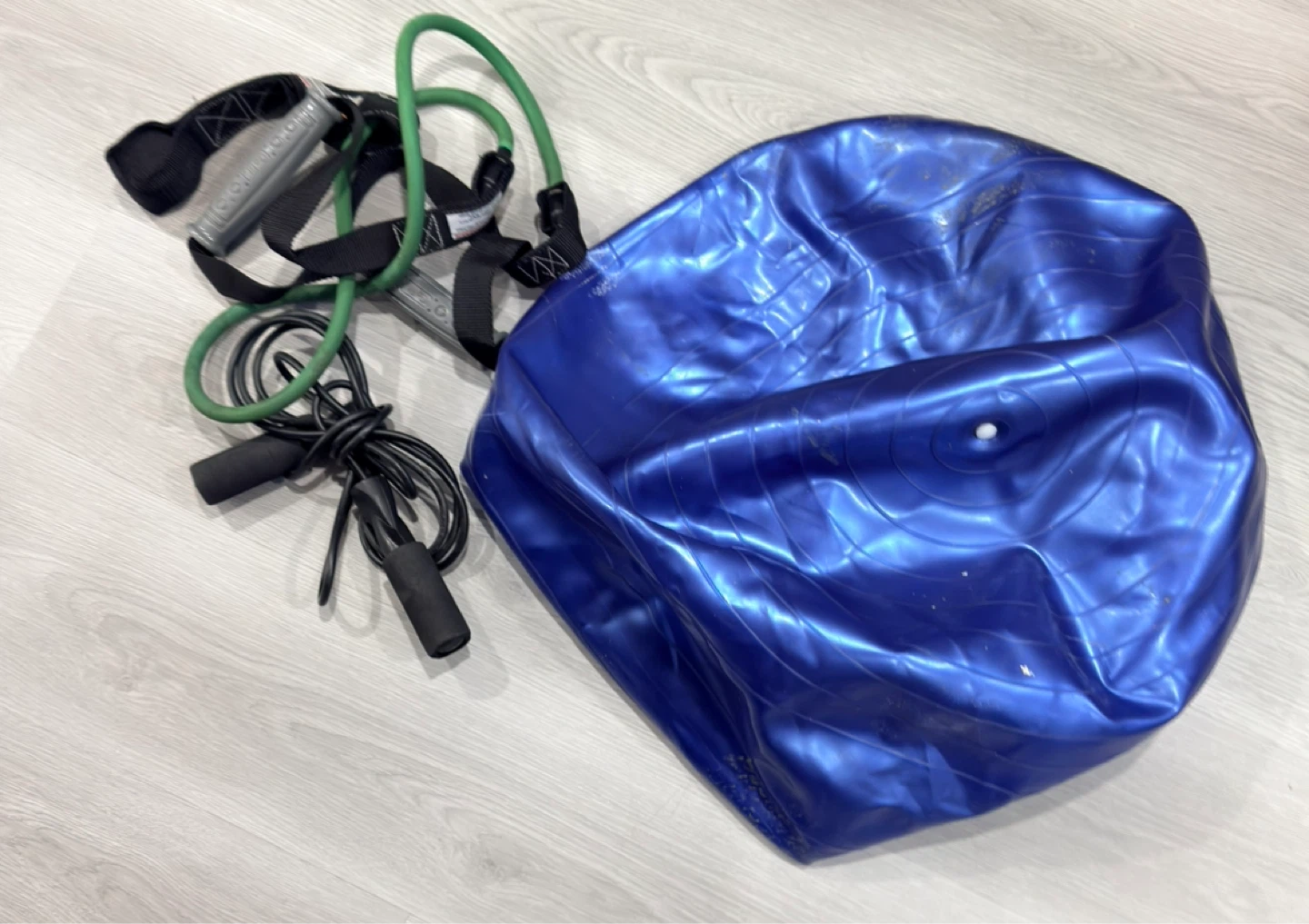 FREE Blue Exercise Ball, Jump Rope, and Resistance Bands Set