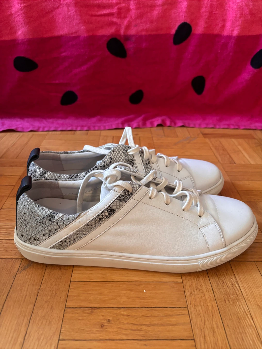 Seychelles White Snake Print Sneakers