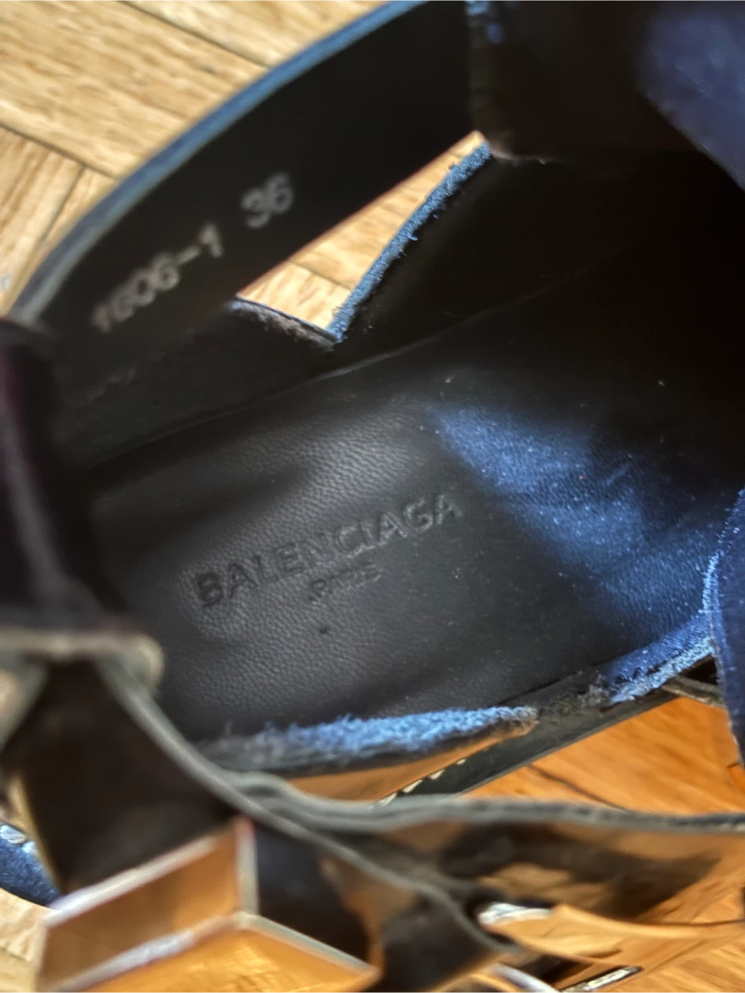 Balenciaga Black Leather Buckle Ankle Boots Size 36 - photo 4