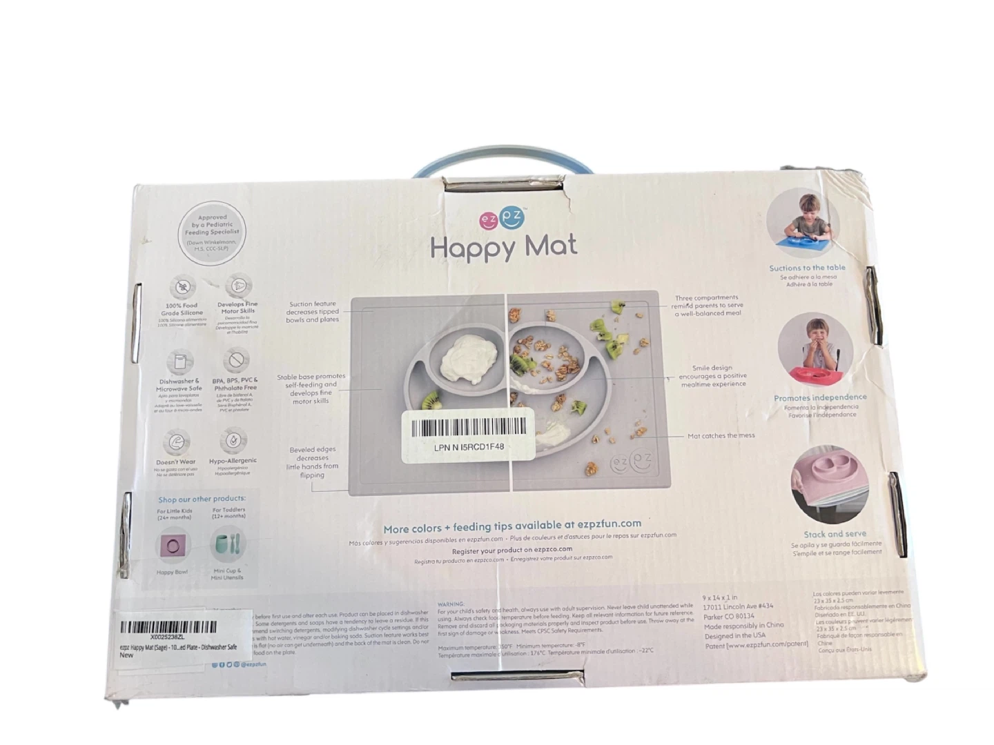 ezpz Happy Mat (Placemat + Plate in One) – Green - photo 3
