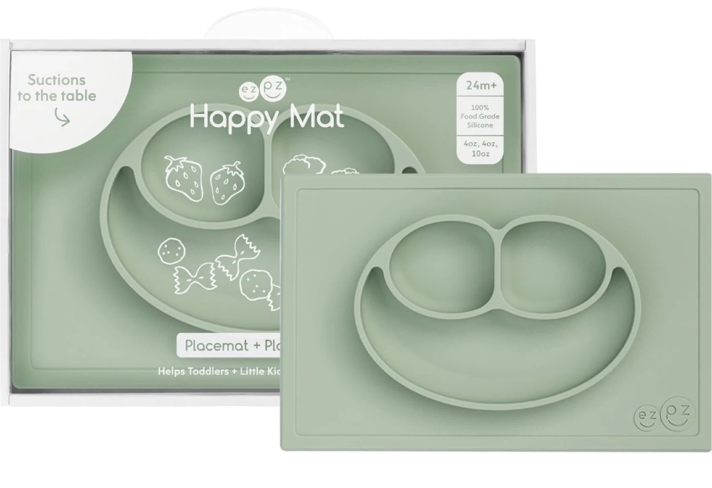 ezpz Happy Mat (Placemat + Plate in One) – Green - photo 4