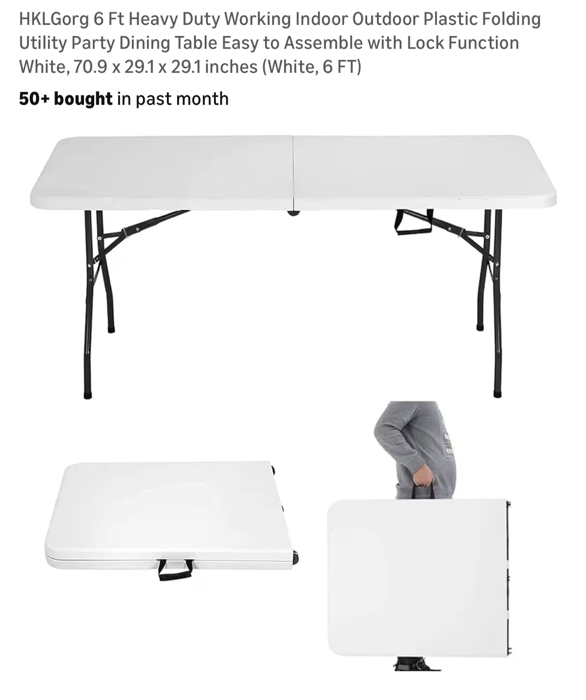 HKLGorg 6 Ft Heavy Duty Folding Utility Table