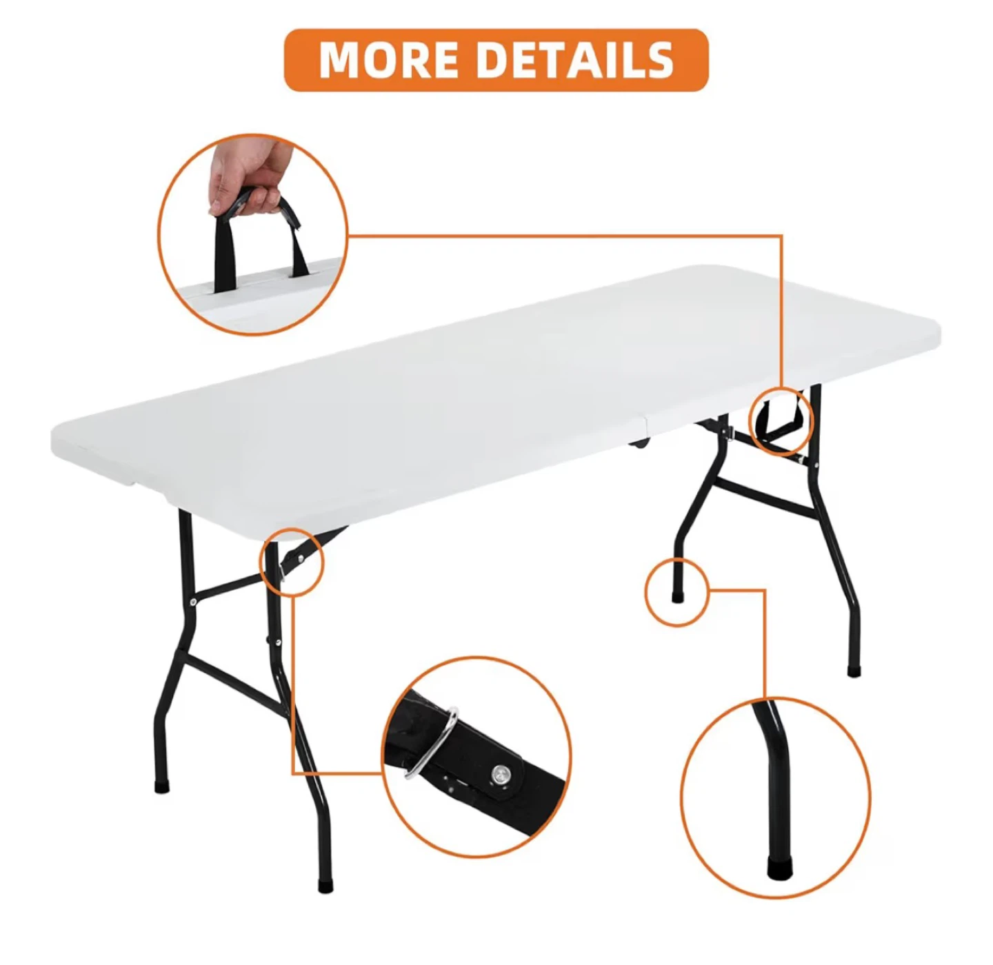 HKLGorg 6 Ft Heavy Duty Folding Utility Table - photo 4