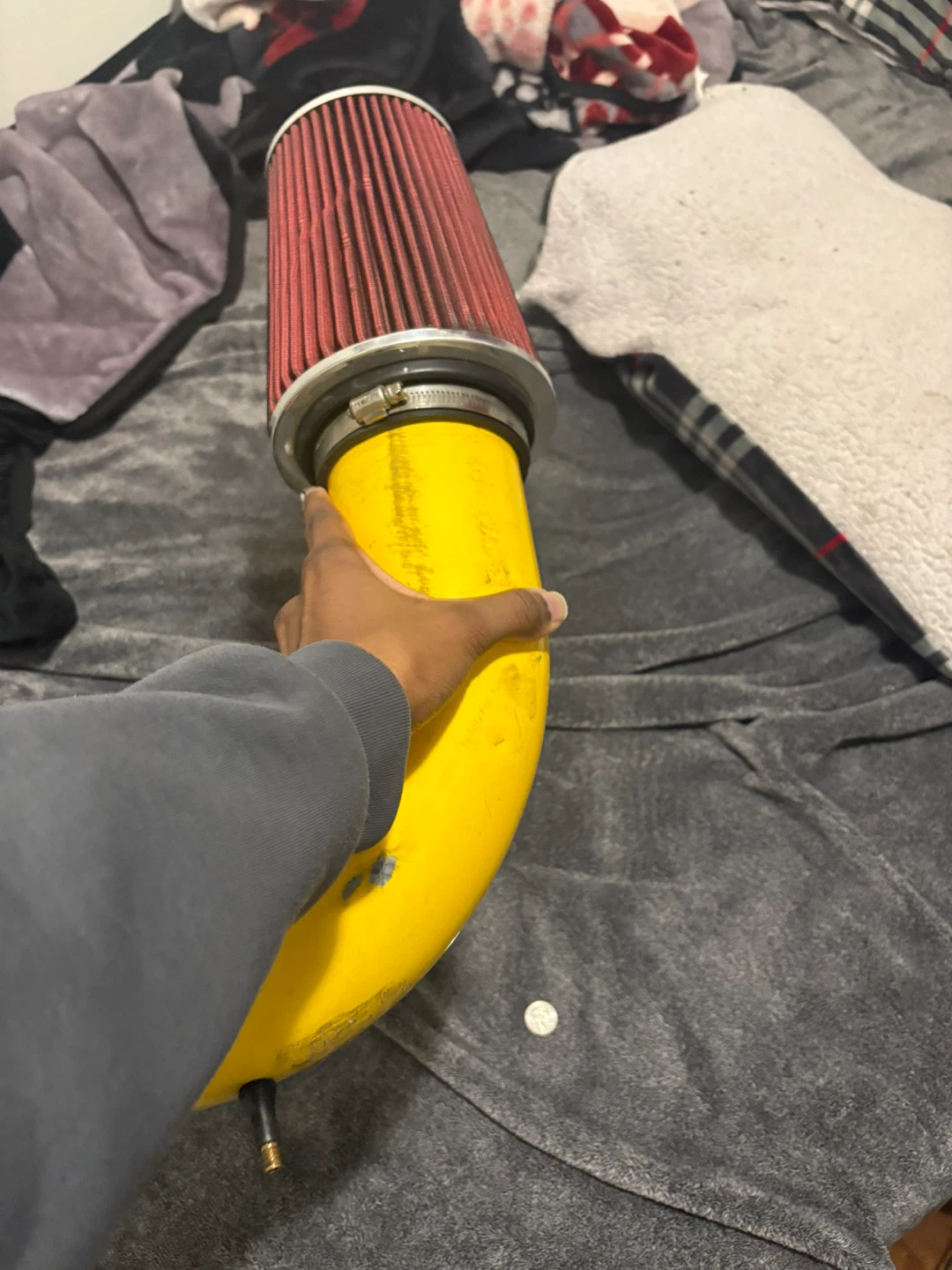 Yellow Cold Air Intake with Red Filter - photo 3