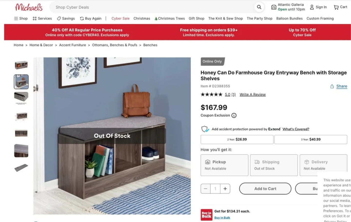 Entryway Bench with Storage - photo 2