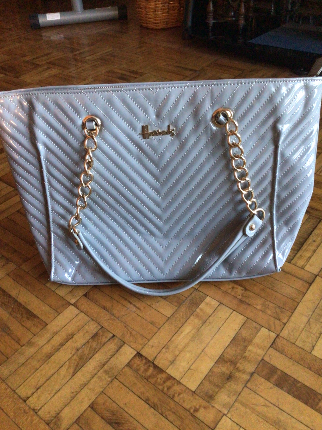 Harrods Light Grey Quilted Tote Bag