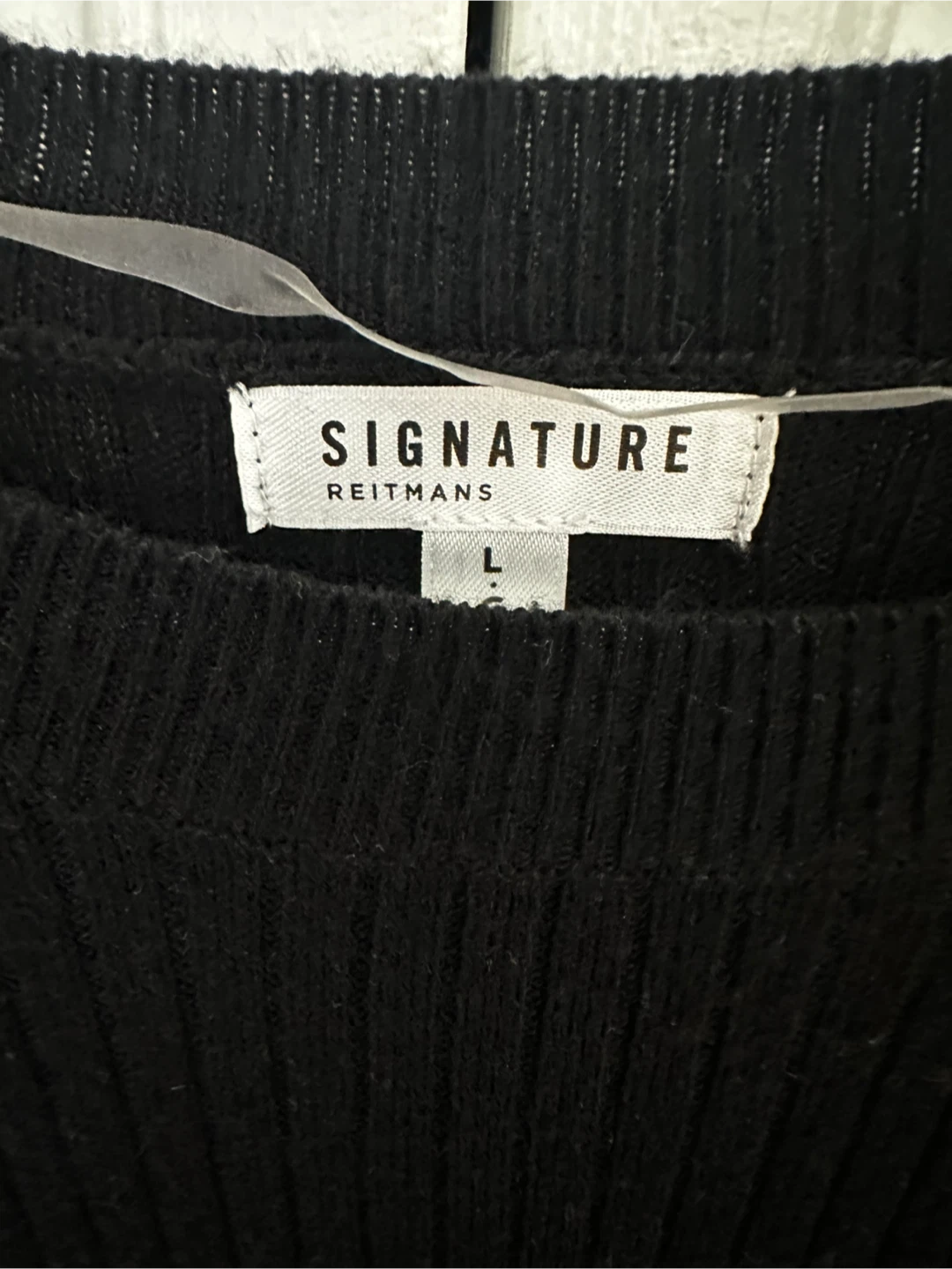 Signature by Reitmans Black Ribbed Sweater Dress - Size L - photo 3