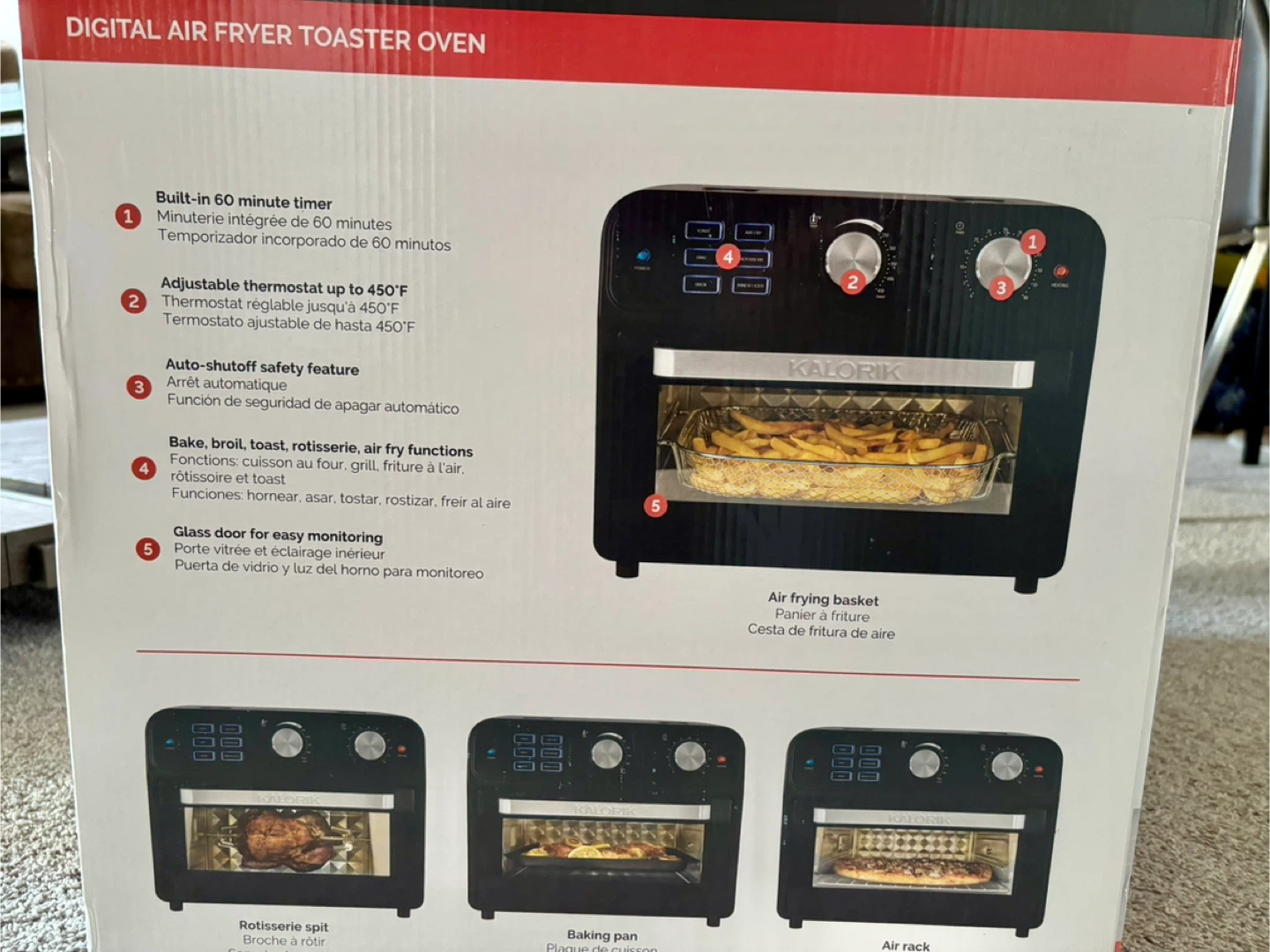 Kalorik Digital Air Fryer Toaster Oven,New - photo 5