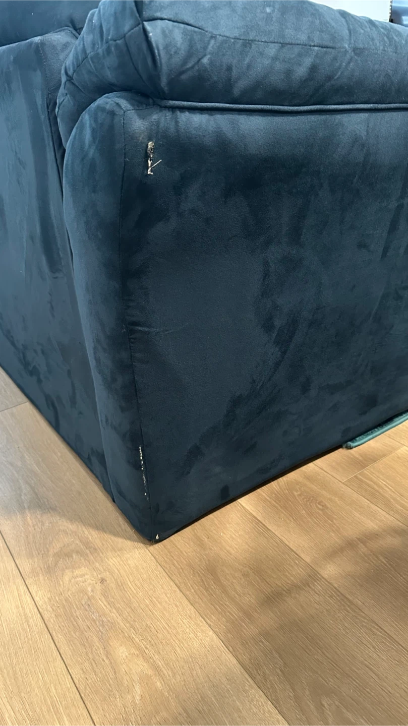 Blue Sectional Couch with Ottoman - photo 2