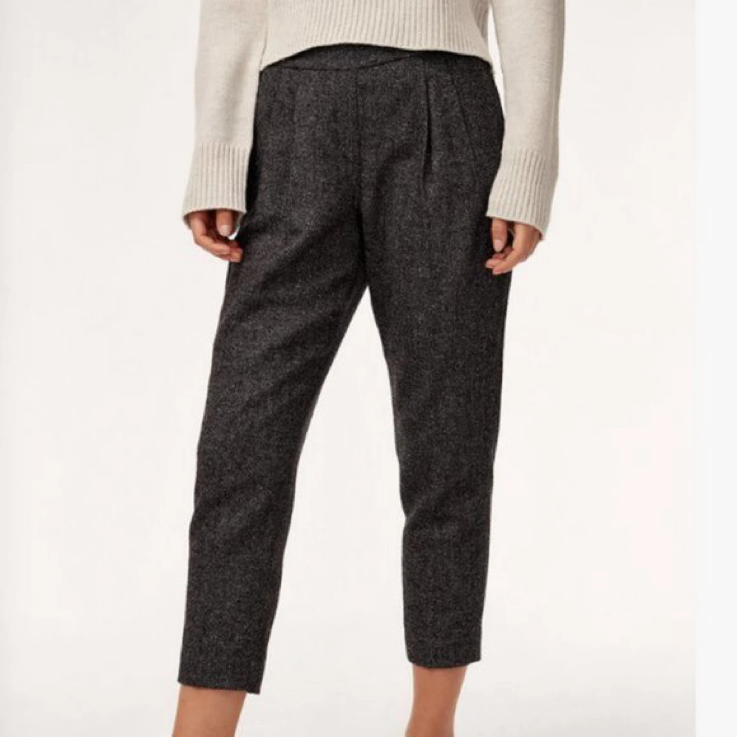Babaton Aritzia Gray Cohen Cropped Wool Silk Blend Trousers (12)