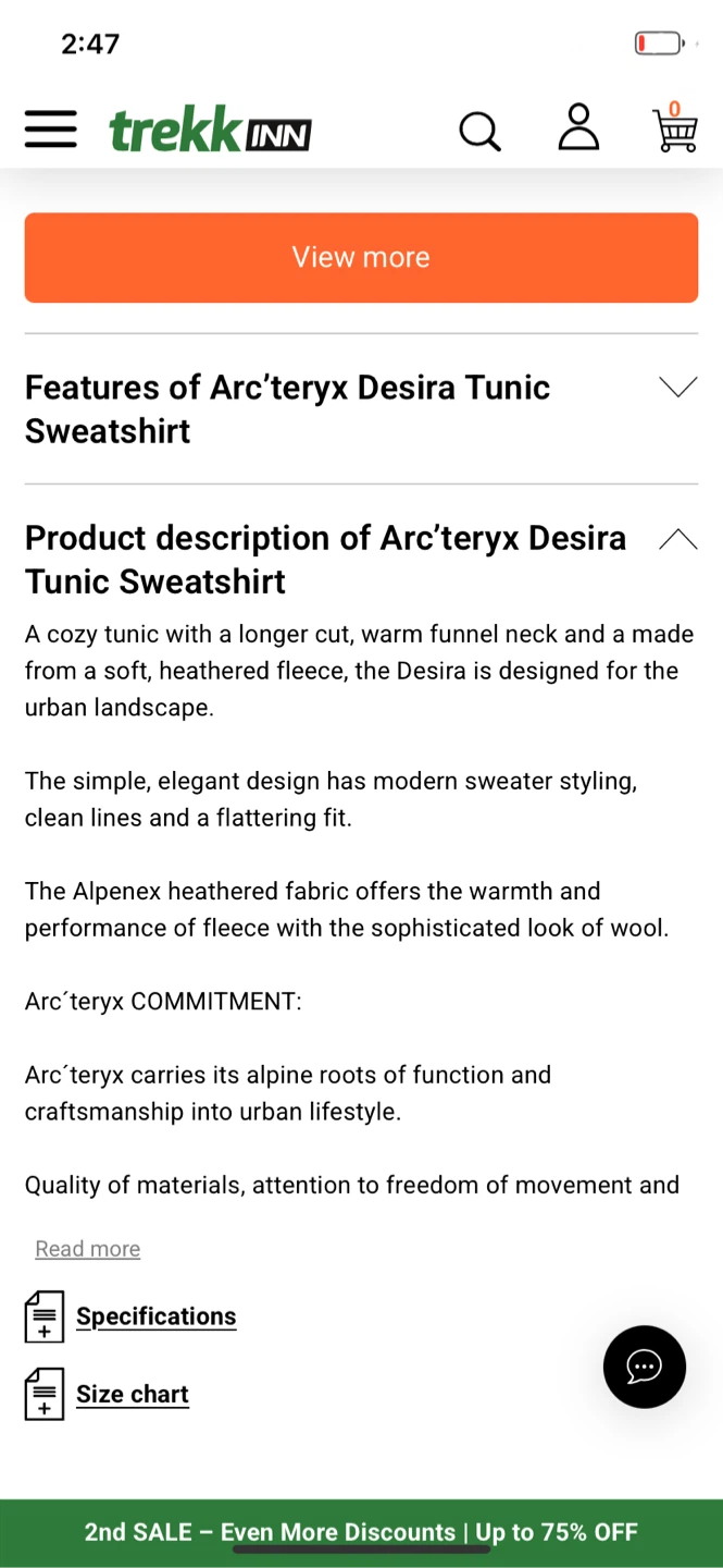 Arc'teryx Desira Tunic Sweatshirt Women's Size L Grey - photo 2