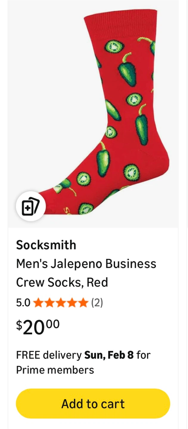 New! Mens Jalapeño Pepper Crew Socks - photo 2