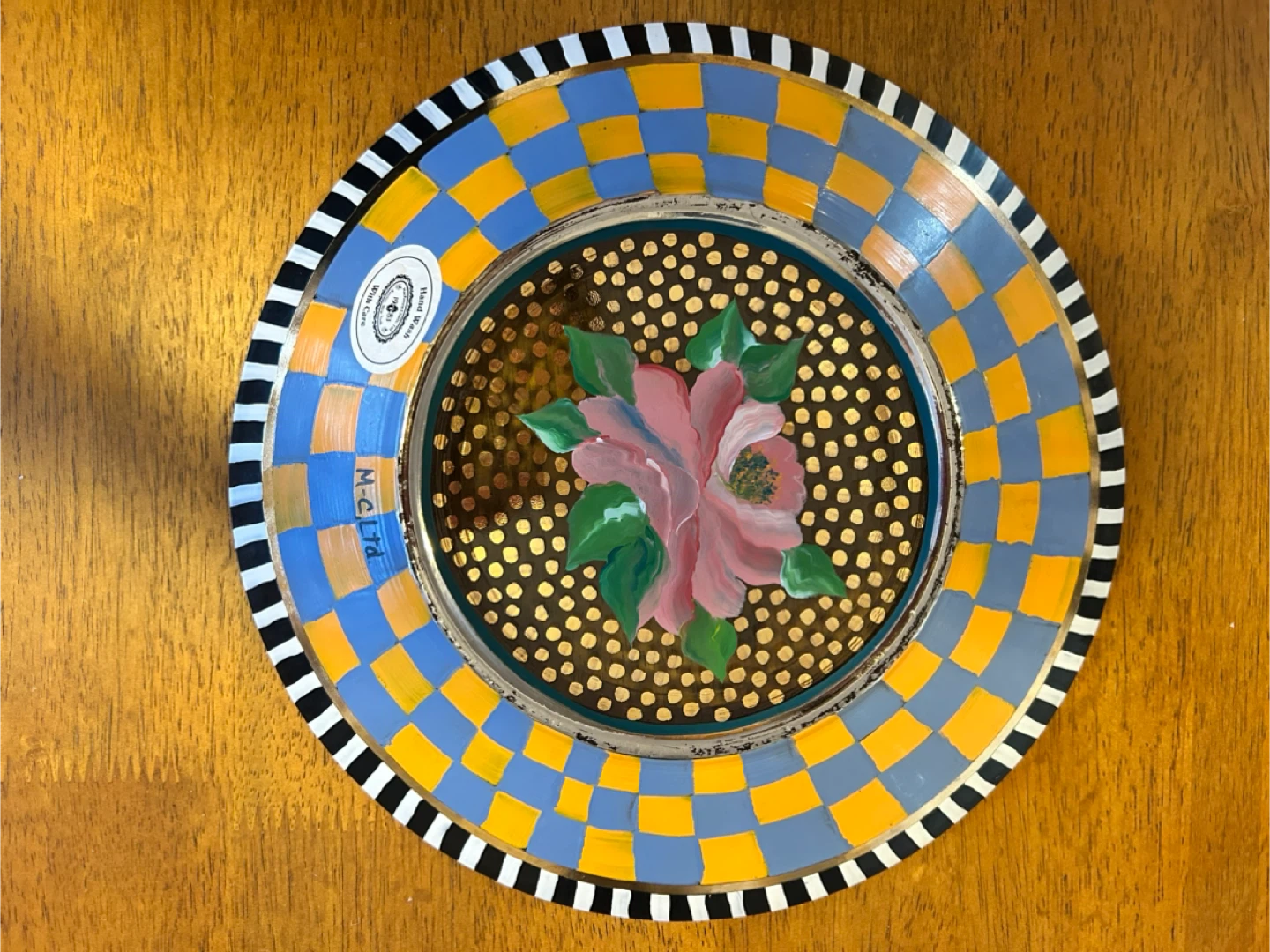 Mackenzie Childs 1983 Vintage 11” Glass Rose Plate - photo 5