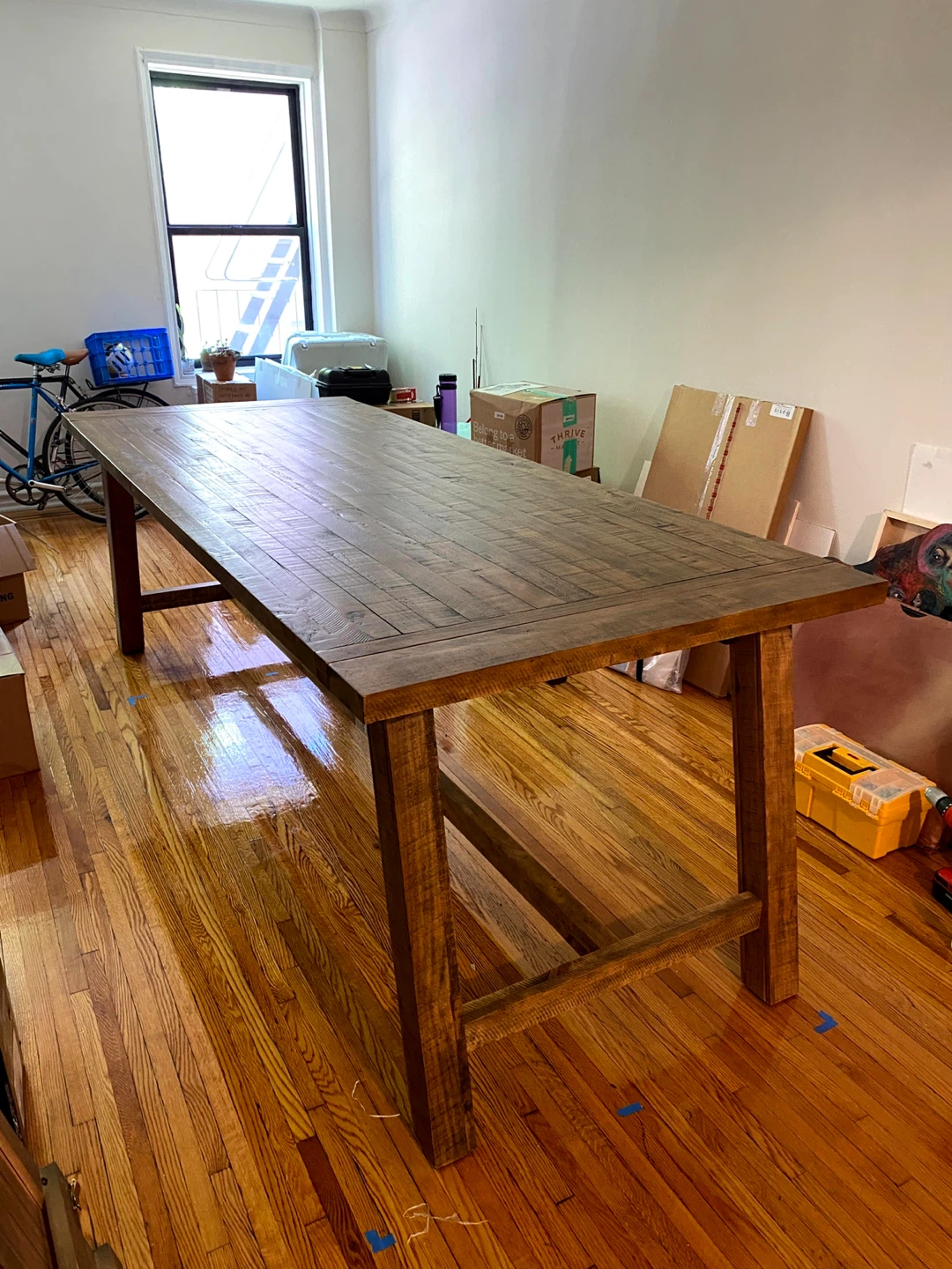 Farmhouse Style Wooden Dining Table