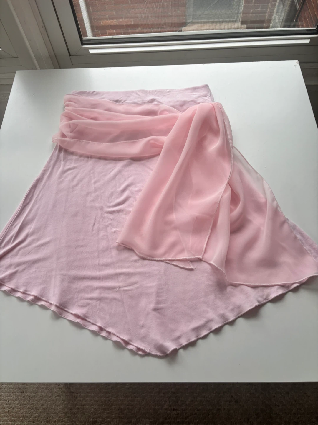 Kenzie Pink Draped Chiffon Mini Skirt - Size M - photo 2