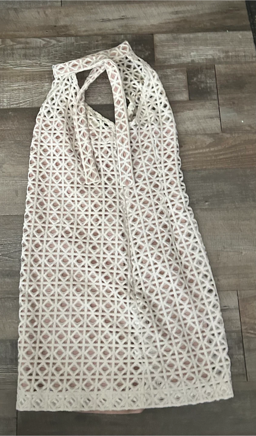 Dust Fairy White Crochet Mini Dress Size S - photo 2