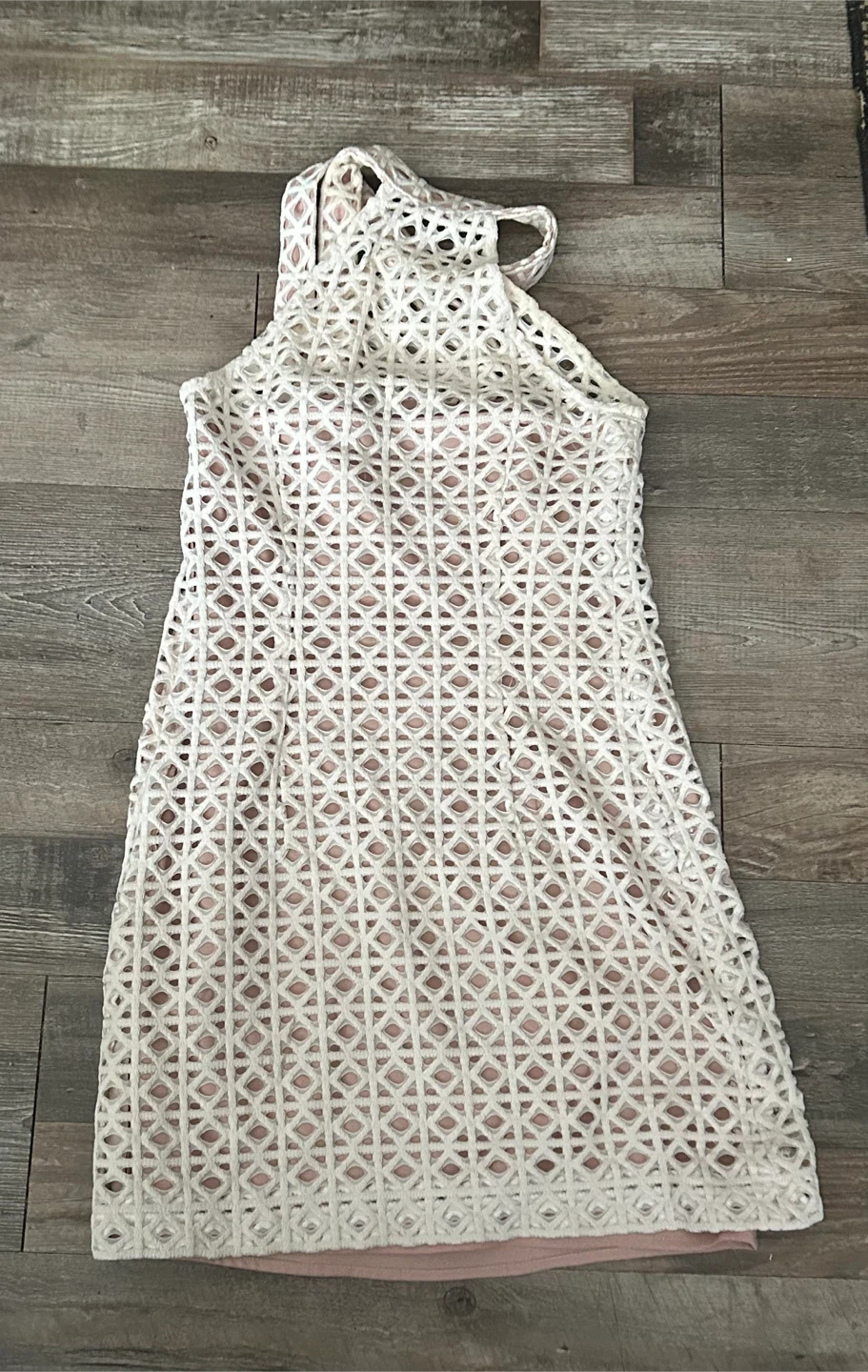 Dust Fairy White Crochet Mini Dress Size S