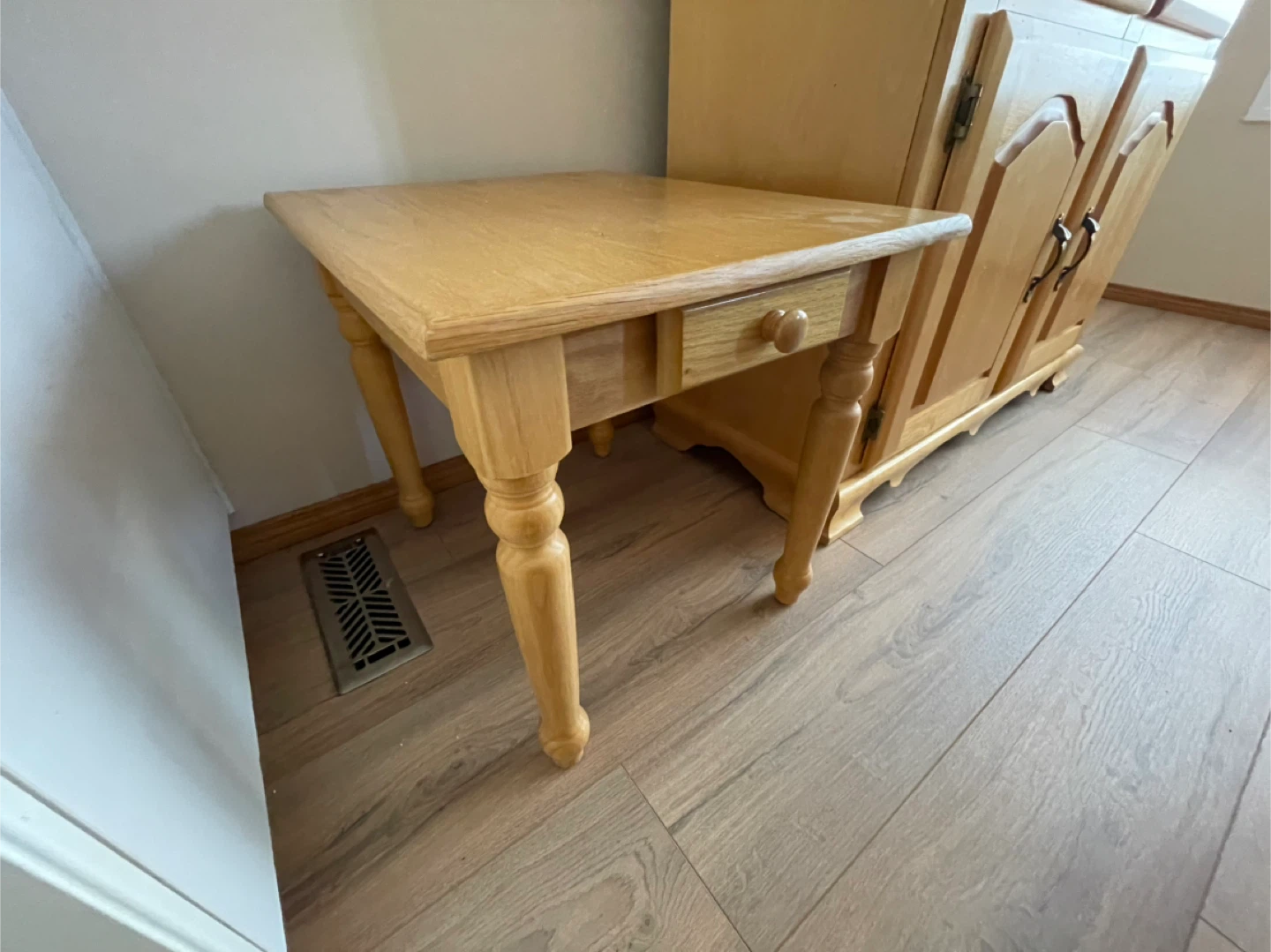 2 Wooden End Tables with Drawers and 1 Coffee Table - photo 4