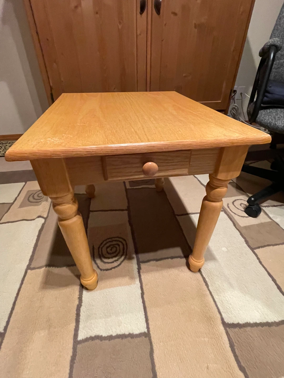 2 Wooden End Tables with Drawers and 1 Coffee Table - photo 5