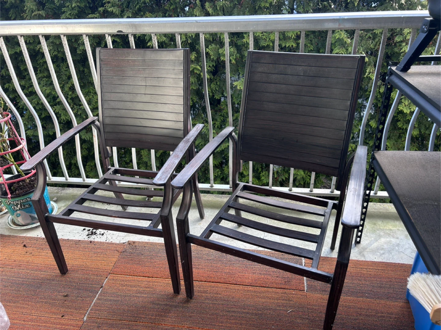 Set of 2 Dark Brown Outdoor Chairs - photo 4