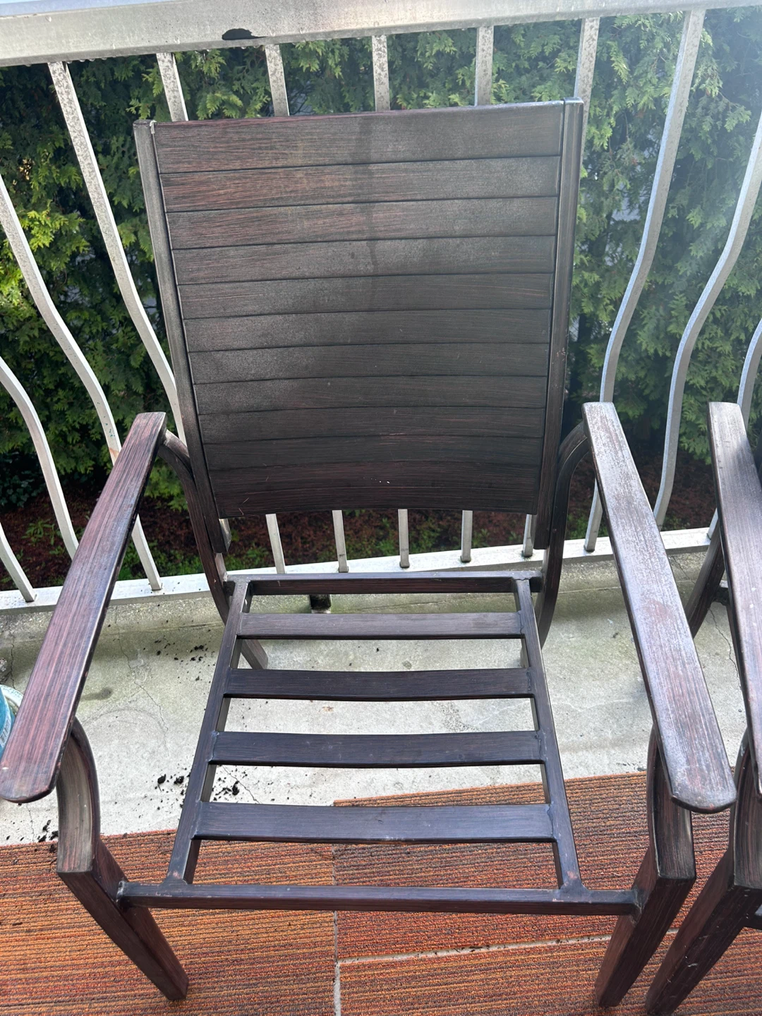 Set of 2 Dark Brown Outdoor Chairs - photo 2