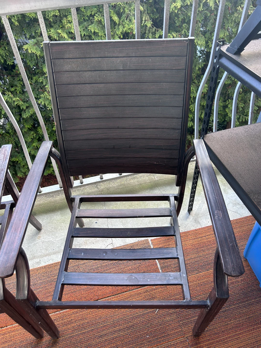 Set of 2 Dark Brown Outdoor Chairs - photo 3
