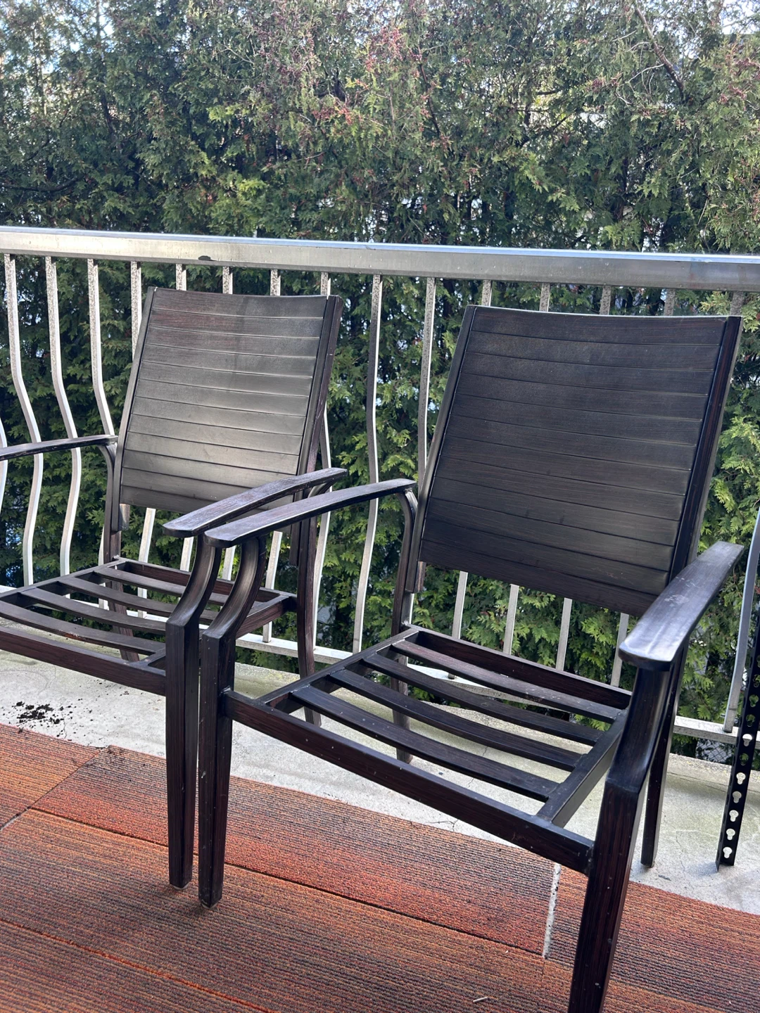 Set of 2 Dark Brown Outdoor Chairs