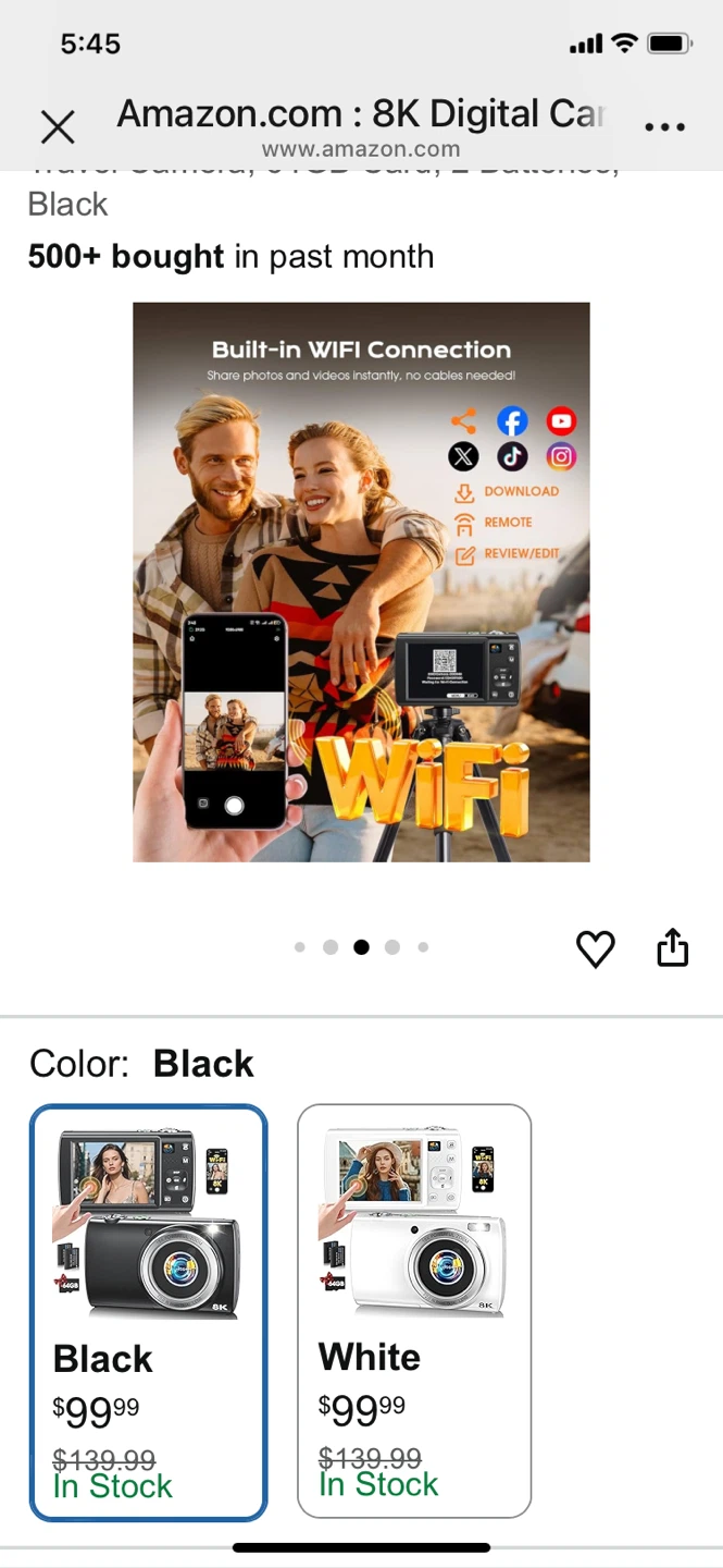 8K Digital Camera with 16X Zoom ,88MP,and WiFi - Black - photo 4