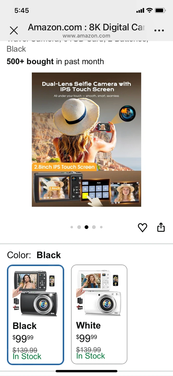 8K Digital Camera with 16X Zoom ,88MP,and WiFi - Black - photo 3