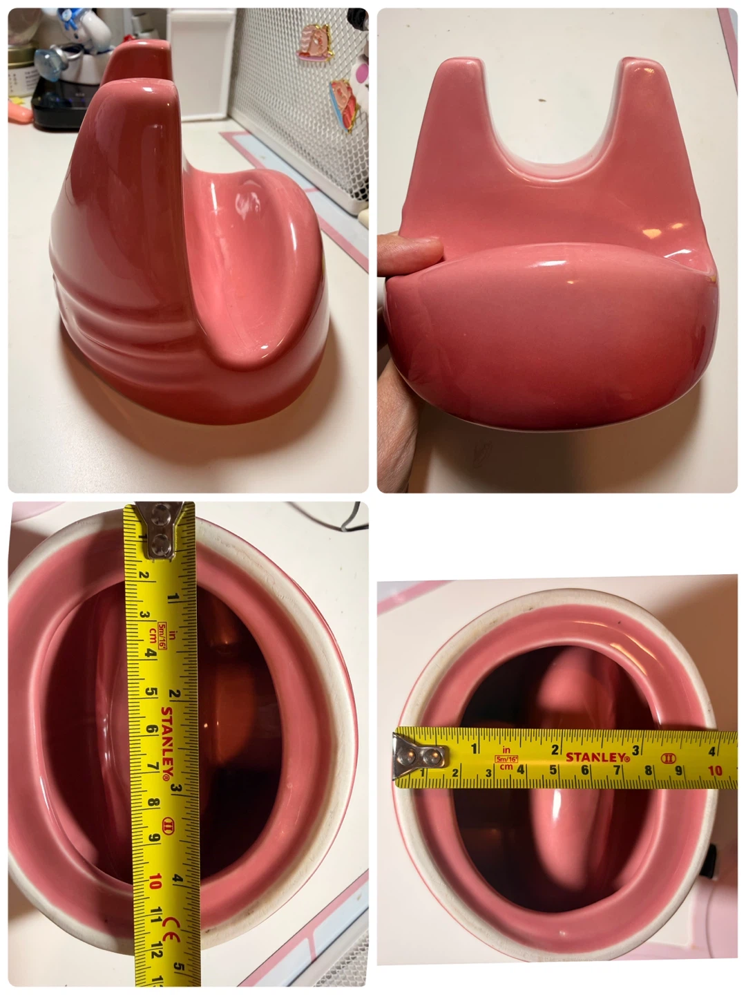 Pink Ceramic Pot Lid Holder Garnet - photo 3