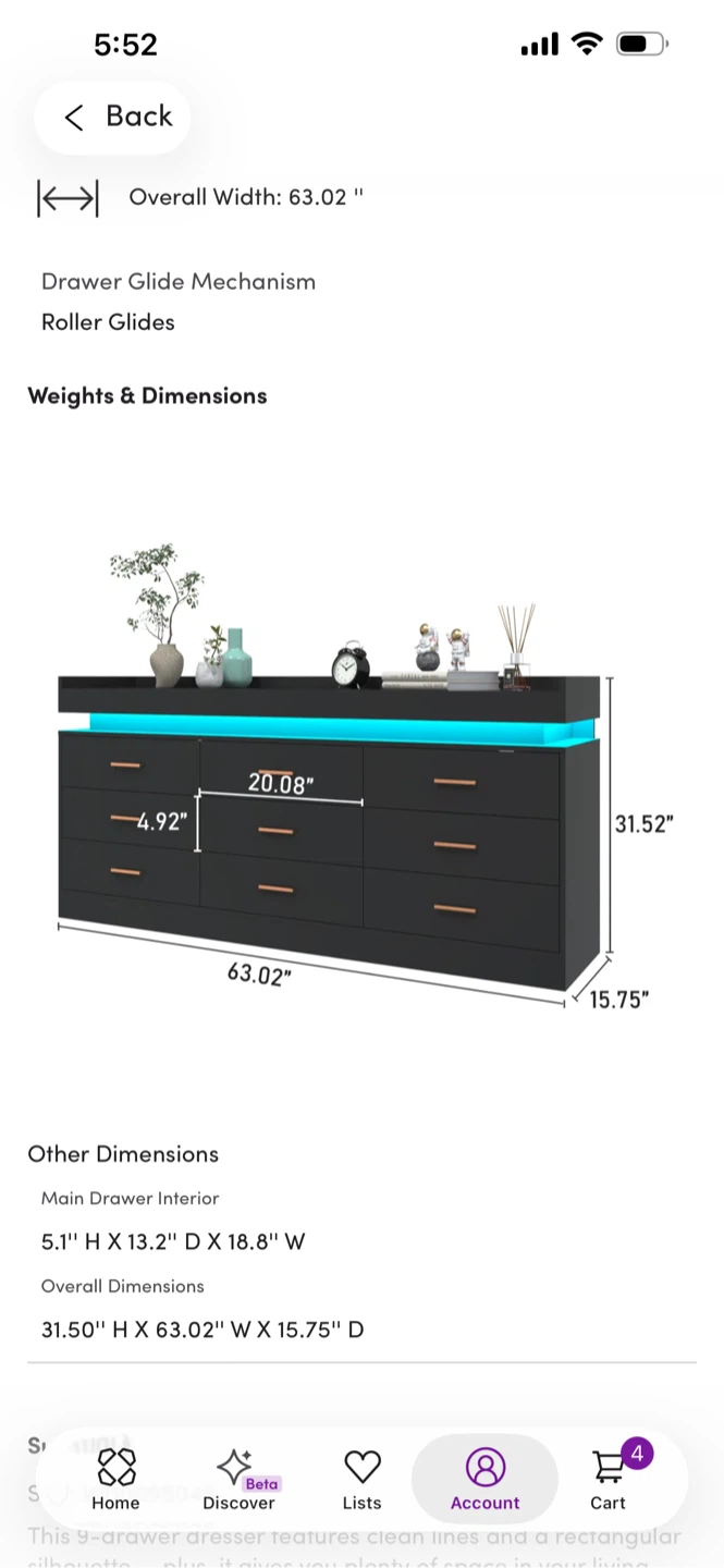 Black 9-Drawer Dresser - 63.02" W x 31.52" H