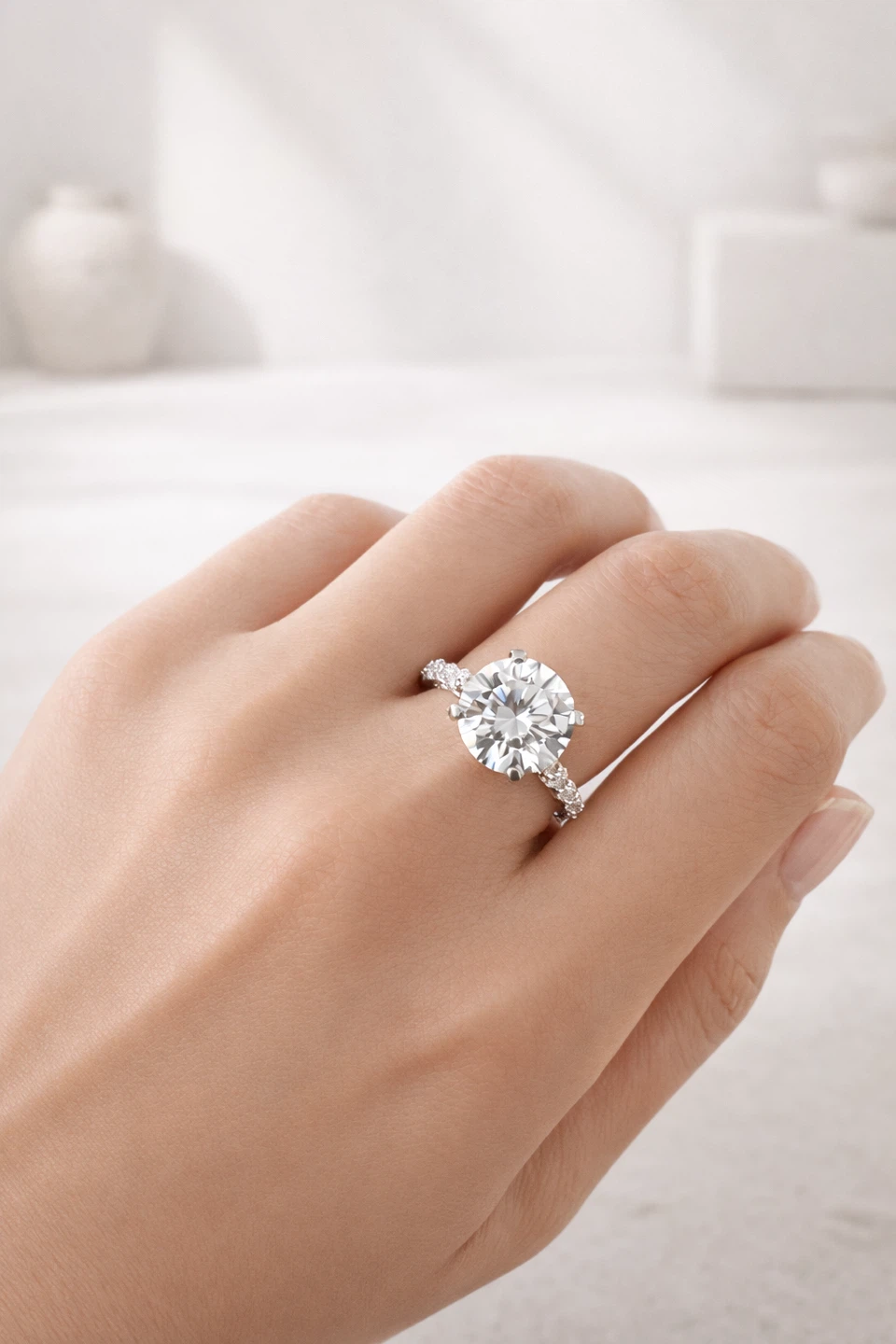 5 Carat Moissanite 925 Sterling silver engagement ring