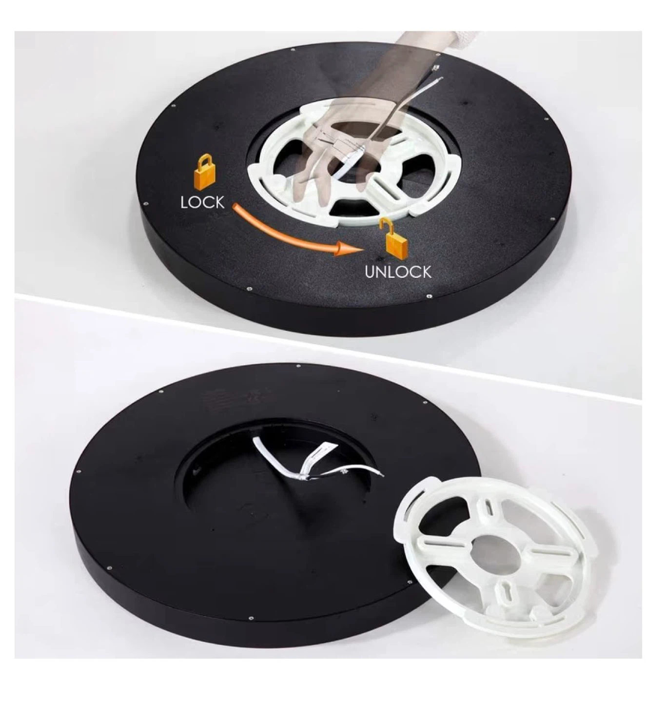 Black LED Flush Mount Ceiling Light Fixture 4pk 12 Inch 20W 5CCT - photo 4