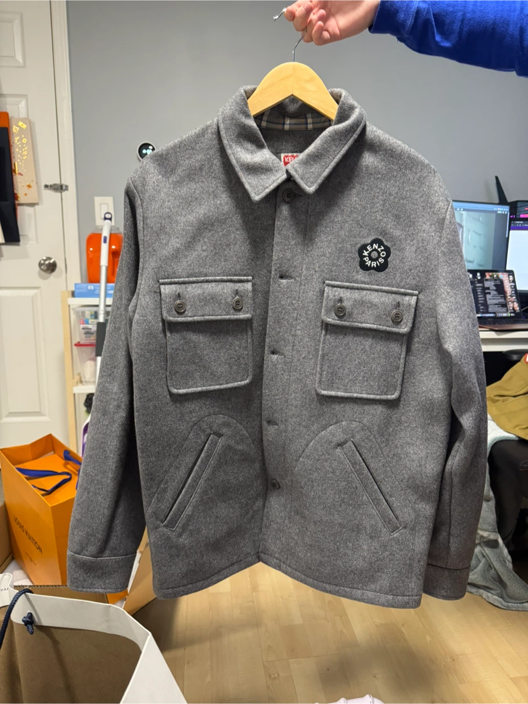 Kenzo Grey Wool Blend Jacket
